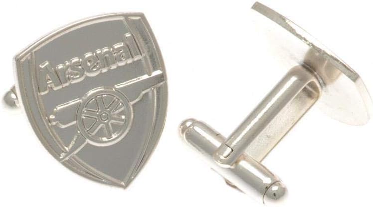 Arsenal F.C. Silver Plated Cufflinks CR Official Merchandise, 22mm x 18mm