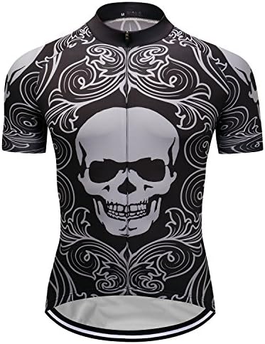 DKGEMN Mens Cycling Jersey Chest 40" 41" US Medium Large M L Size Outdoor Biking Sports Short Sleeve Shirt Top Wear Quick Dry Shirts 3 Pock Back