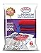 Anna Home Jumbo Vacuum Storage Bags (6 Large) Space Saver Storage Bags. Durable and Reusable Vacuum Sealer Bags, Travel Hand Pump Included