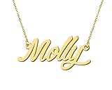 Aoloshow Molly Name Necklace for Womens 18k Gold
