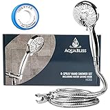AquaBliss TheraSpa Hand Shower - 6 Mode Massage Shower Head with Hose High Pressure to Gentle Water Saving Mode - 6.5 FT No-Tangle Handheld Shower Head with Extra Long Hose & Adj. Mount | Chrome