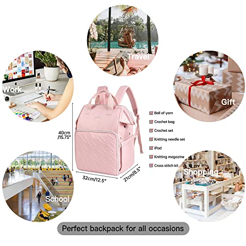 Leudes Knitting Bag Backpack, Yarn Storage Organizer Large Crochet Bag Tote Christmas Gift Yarn