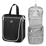 Goldwheat Waterproof Travel Toiletry Bag for Women/ Men Cosmetic Travel Organizer Hanging Toiletry Kit, Black