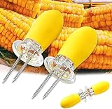 YAAVAAW 8 Pcs Corn Holders Stainless Steel with Silicone Handle view 6