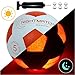 NIGHTMATCH Light Up LED Soccer Ball - Official Size 5 - Extra Pump and Batteries - Perfect Glow in The Dark Soccer Ball with Spare Batteries - Waterproof LED Glow Ball with Two Bright LEDs (White/Red)