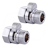 KES Shut Off Valve Brass Shower Head Valve with Handle Lever G1/2 Water Flow Control Valve Regulator Chrome 2 Pack, K1140B-P2
