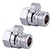 KES Shut Off Valve Brass Shower Head Valve with Handle Lever G1/2 Water Flow Control Valve Regulator Chrome 2 Pack, K1140B-P2