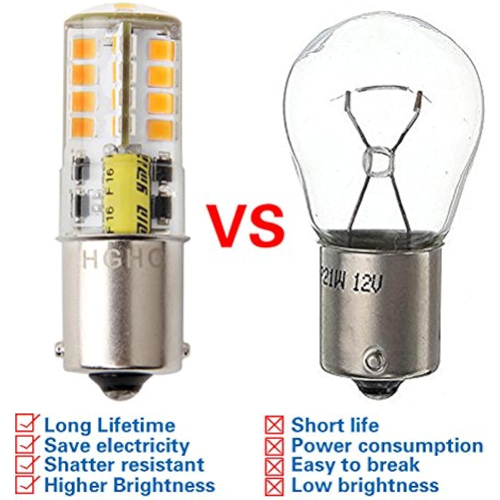 Led BA15s Bulb 12V AC/DC 1156 1141 S8 Single Contact Base Waterproof
