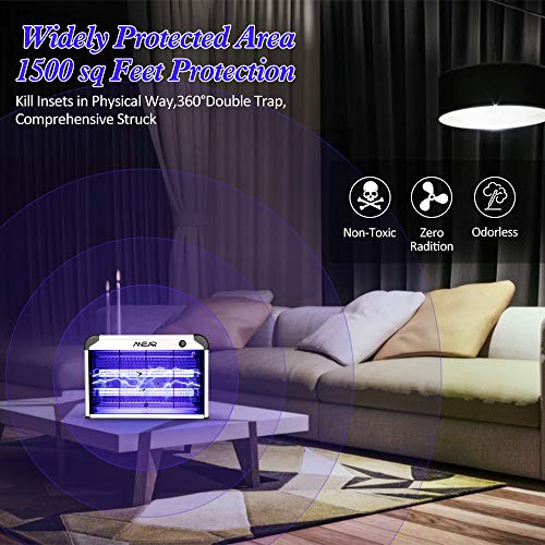 2 Pack Electric Bug Zapper,ANEAR Insect Killer with 20W 2400V Power