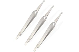 AAProTools 3 Pcs Dental De Bonding Bracket Placement Reverse Action Tweezer Forcep Pliers (LONG) Orthodontics Instruments
