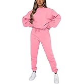 Alunzoem Jogger Sets for Women 2 Piece Sweatsuit Outfits Long Sleeve Pullover Sweatshirt Pants Set Tracksuit