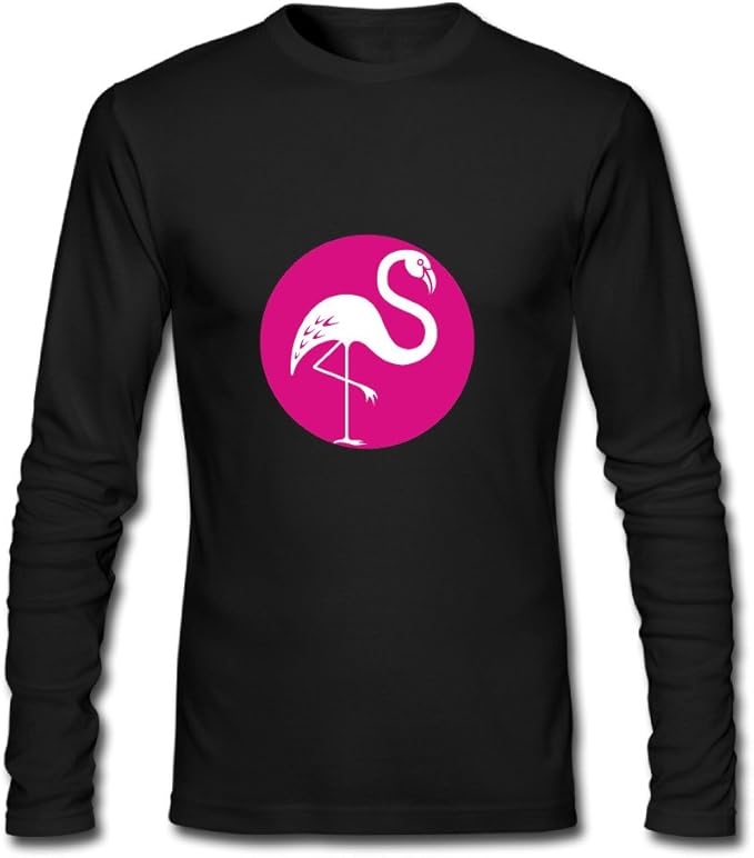 Men's Fashion Flamingo Longsleeve T Black US Size L