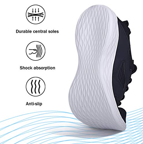 DierCosy Mens Running Shoes Tennis Shoes Mesh Breathable Lightweight Slip on Gym Walking Sneakers Blue 10.5