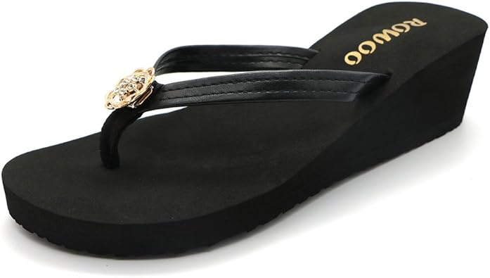 embellished wedge flip flops