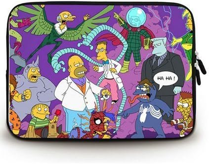 PooHoo Custom The Simpsons Simpsons Spiderman Superheroes Design Waterproof Neoprene Laptop Soft Sleeve for 17 inch Laptop