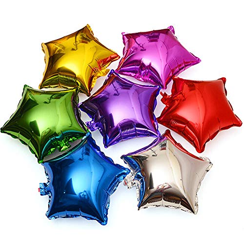 XGao 50pcs Foil Star Balloons 18 Inch Mylar Balloon 7 Colors Helium Metallic Latex Balloon for Birthday Parties Decor Wedding Party Engagement Christmas Celebration Holiday Baby Show (GN 5PC)