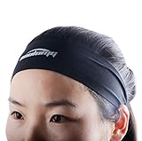 COOLOMG Solid Moisture Wicking Stretchy seamless Headband For Sports Yoga Running Men Women Black Pink