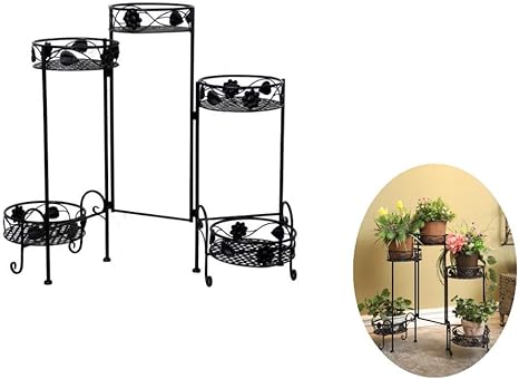 Dipamkar® H70cm - Estantería para Plantas de Metal Soporte de Flores