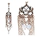 West Coast Jewelry Vintage Chandelier Navel Belly Button Ring with Synthetic Opal Beads - 14GA 3/8