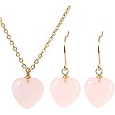 TaYolnFaSo Natural Stone Necklace and Earrings Set for Women Healing Stone Jewelry Set Gift for Mother Wife