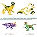 LTCtoy 16pcs Dinos Toy,Buildable Dinosaur Building Blocks Figures with Movable Jaws,Including T Rex,Triceratops, Velociraptor, etc