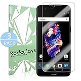 [3 Pack] OnePlus 5 Screen Protector ,Rockxdays [Bubble-Free] [Full Coverage] [Easy Installation] PET Screen Protector HD Fit Touch Accurate with Easy to Install Suits For OnePlus 5