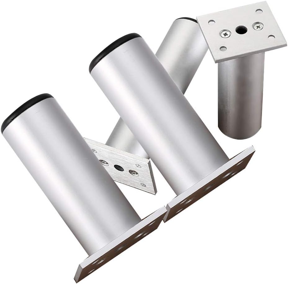 Set of 4 Chair Legs, Round Sofa Legs, Furniture Legs, Aluminum Alloy