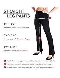 Yogipace, Belt Loops, Women's Petite Regular Tall Dress Pant Straight Leg Yoga Pants with Back Pockets for Work Office Commute Travel