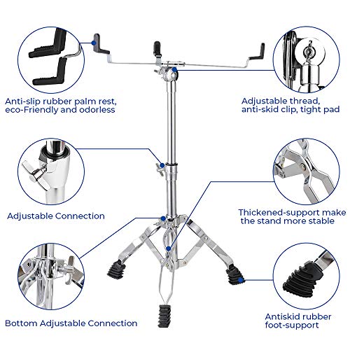 ADM 14" X 5.5" Student Snare Drum Set, Kids Snare Drum Beginner Kit with Stand, Drum Mute Pad