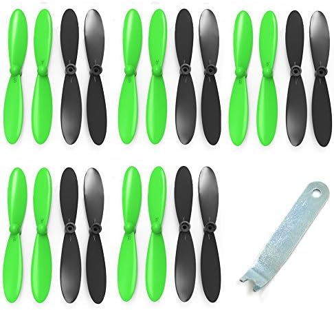 Funny Utopic For Hubsan X4 H107L H107C H107D For RC Drone Quadcopter Main Blade Propellers Spare Main Blade for X4 Quadcopter Propellers (Black and Green)
