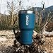 ICONIQ Stainless Steel Vacuum Insulated Tumbler | 30 Ounce | Includes 2 Spill Proof Lids and Set of 6 Reusable Silicone Straws (Blue)