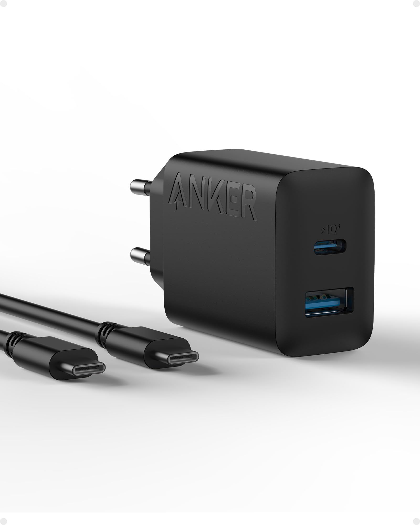 Anker 20W USB C Ladegerät, iPad Netzteil, USB-Schnellladenetzteil, iPad Ladegerät, Kompatibel mit iPhone 17/16/15 Series (mit 150cm USB-C Kabel)