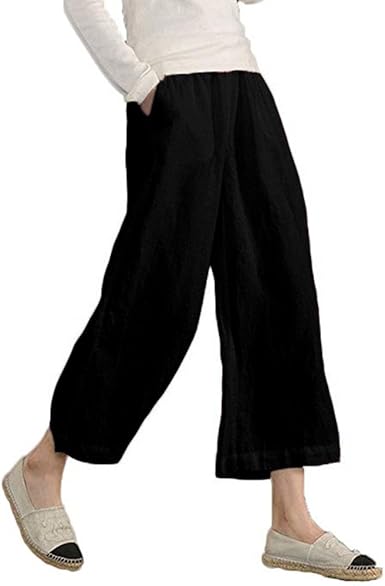 plus size cotton wide leg pants