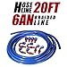 20Ft 6AN AN6 Push Lock Oil Gas Fuel Hose Blue + 10pcs 6AN Hose Fitting Kit Blue+Red