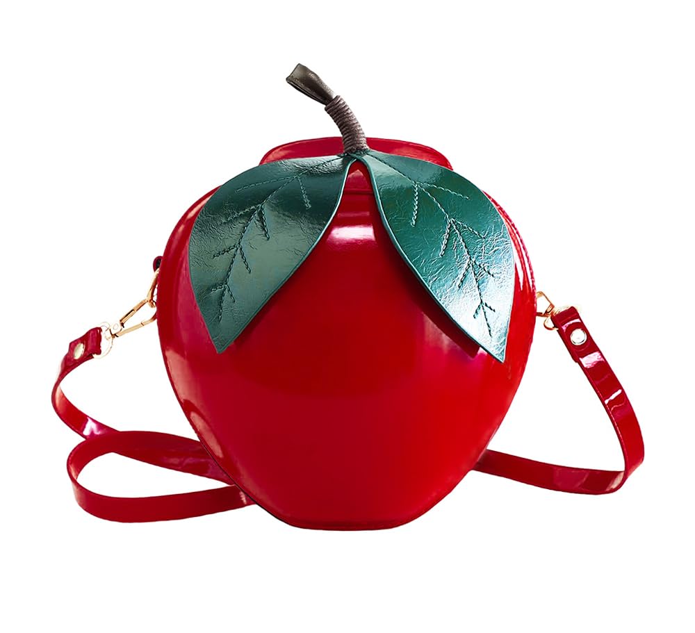 Photo 1 of 123Arts Apple Shape Shoulder Bag Crossbody Bag PU Leather Handbag