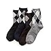 INWECH Men's Thick Winter Socks-Argyle Crew Cotton Socks Inculding 4 Pairs
