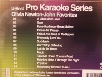 Iktv U Best Pro Karaoke Series 38 Olivia Newton John Favorites Amazon Com Music