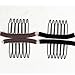 Dreamhair 25pcs Wig Combs for Wig Caps Black and Brown Color Wig Comb for Wig and Hair (Black Color)