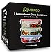 Glass Meal Prep Containers 3 Compartment, MCIRCO Food Storage Container Set with Airtight Locking Lids - Portion Control - Microwave, Freezer, Oven & Dishwasher Safe - BPA Free Containers