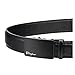 Tiitc Men's Genuine Leather Ratchet Dress Belt with Automatic Buckle (Black, 35mm Wide) (Black Buckle-03)