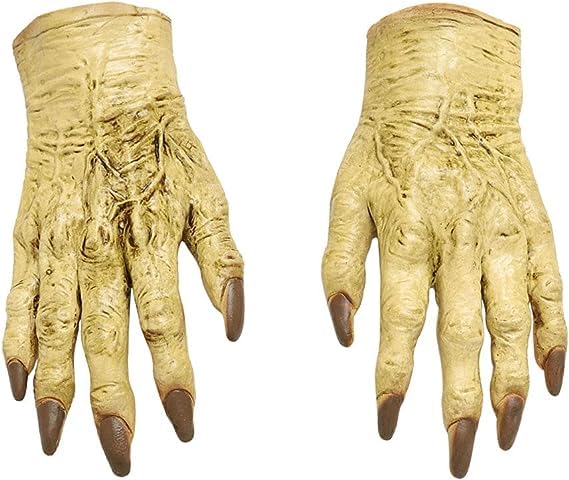 Halloween Costume Witch Therion Gloves - Zombie Hands, Evil Party Cosplay, Skull Gothic, Horror Green, Devil Witch Finger, Wolf Claws, Fancy Dress Up Monster