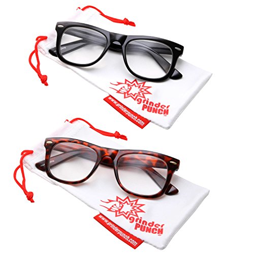 2 Pack High Magnification Reading Glasses Strong Power Readers - 4.00-6.00 Black and Tortoise /+5.00