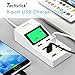 Techstick USB Charger, Portable 8 Multi-Port USB Quick Charger Socket,LCD Display with 5 Feet Cord Electronics Organizer for All Smartphones,Laptop,Tablets USB Devices