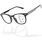 DEHOTRE Progressive Multifocus Reading Glasses for Men No Line Bifocal Transition Readers with Metal Core Wire