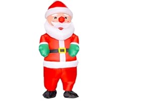 MXoSUM Inflatable Christmas Elf Snowman Costume for Adult Funny Blow up Santa Claus Gingerbread Man Costume