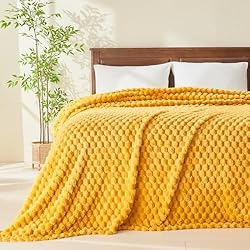 NEWCOSPLAY Super Soft Queen Blanket Mustard Yellow