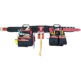 CLC Custom LeatherCraft 51452 4 Piece Top Of The Line Pro Framer's Tool Belt, Black,brown, 29"–46"