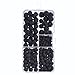 eBoot 300 Pieces Lava Stone Black Round Loose Beads and 4 Pack Blue Beads with Crystal Thread String for DIY Bracelet and Necklace