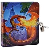 Mollybee Kids Keep Out Dragon Glow in The Dark Lock and Key Diary