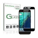 Google Pixel Screen Protector Glass (Full Screen Coverage), amFilm Bye-Bye-Bubble Google Pixel Tempered Glass Screen Protector Case Friendly